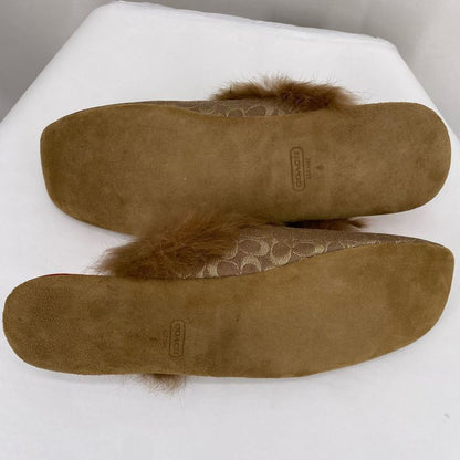 Tan W Shoe Size 8 COACH Slippers