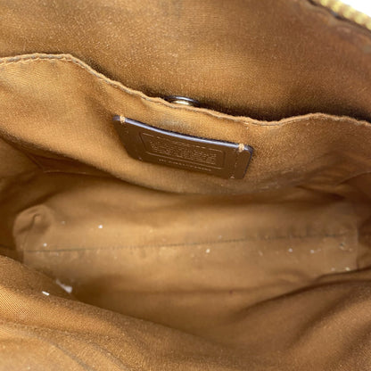 Tan COACH Leather Pebbeled Leather Satchel