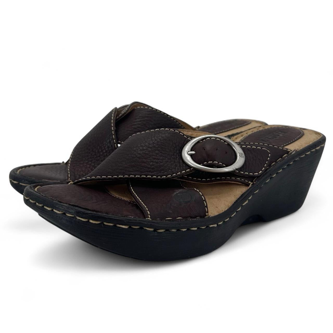 BROWN W Shoe Size 7 BORN Sandals