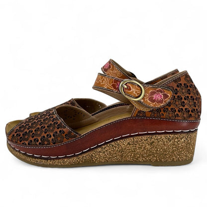 BROWN W Shoe Size 8.5 L'ARTISTE Sandals