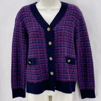 Size M BLOOMINGDALES Plaid Cardigan