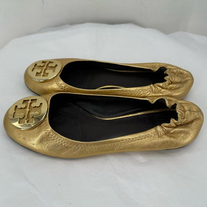 GOLD W Shoe Size 7 TORY BURCH Flats