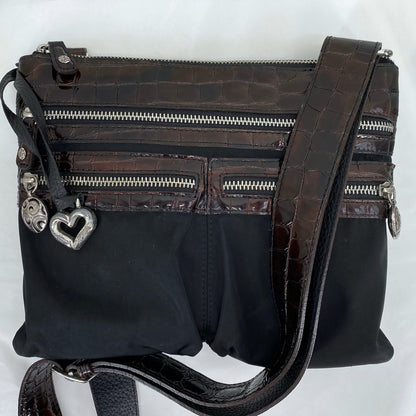 BLACK/BROWN BRIGHTON Nylon Cross-body