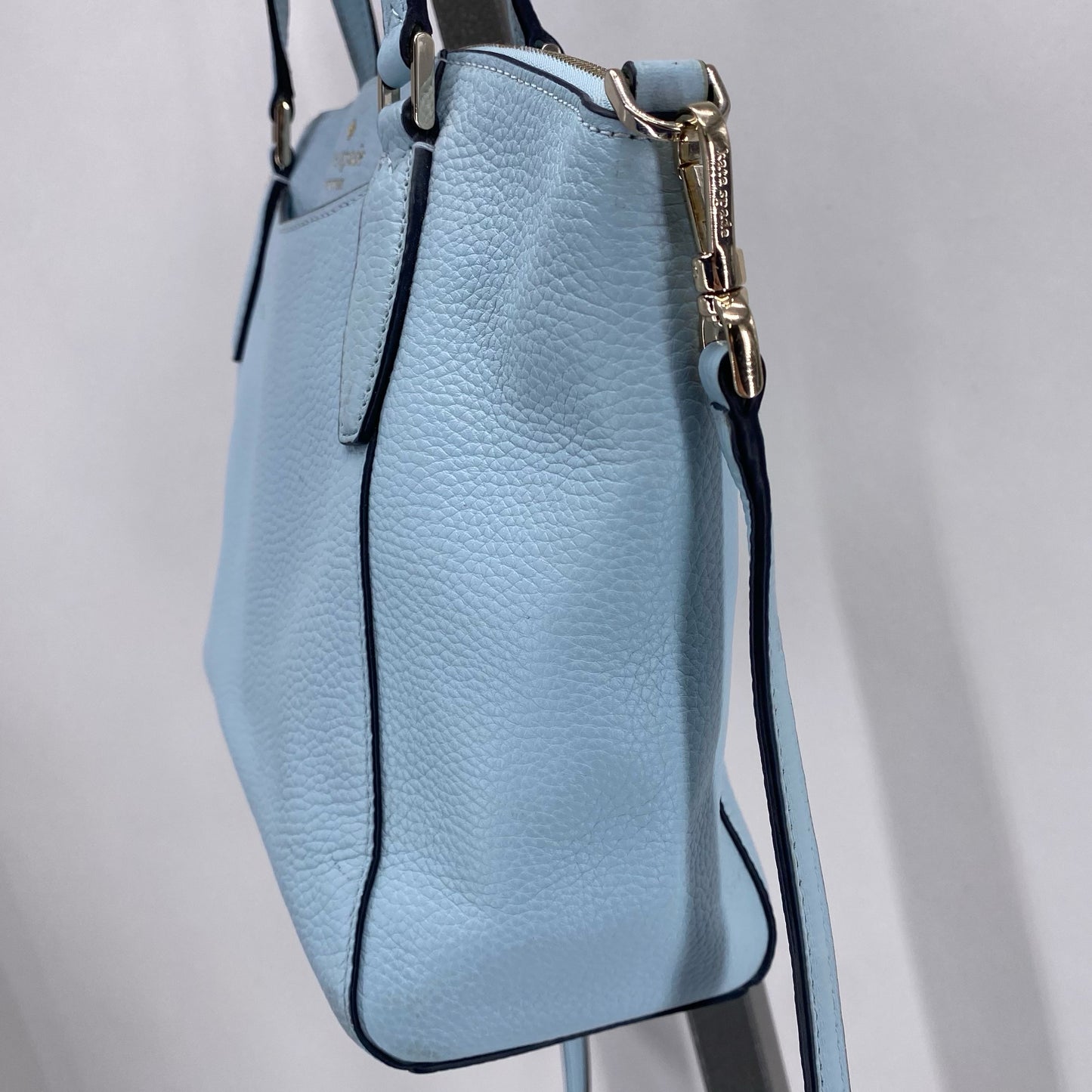 LT BLUE KATE SPADE Leather Pebbeled Leather Satchel