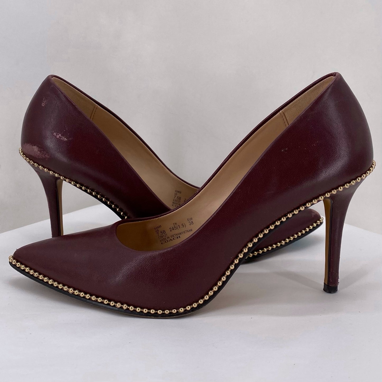 Burgundy W Shoe Size 7.5 COACH Heels
