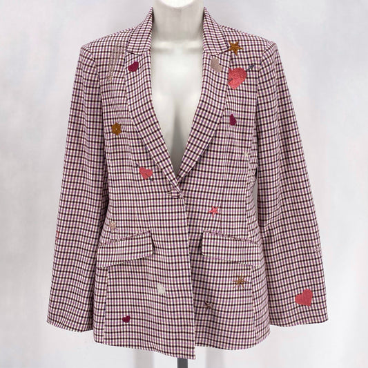 Size 6 CINQ A SEPT Plaid Blazer
