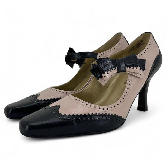 BLACK/TAN W Shoe Size 8.5 BELLINI Heels