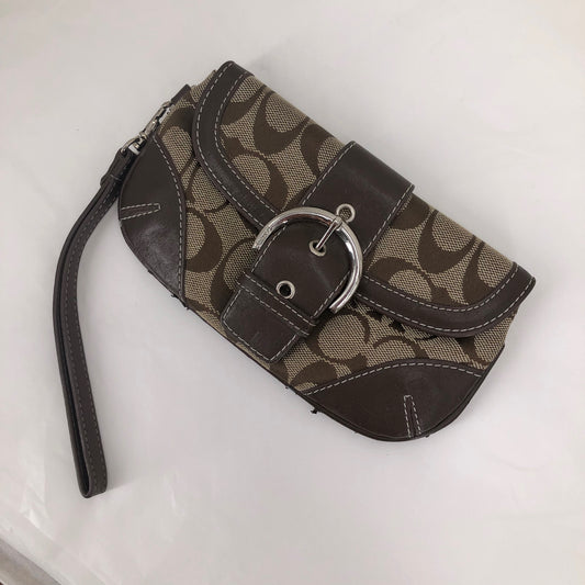 BROWN/TAN COACH Wristlet