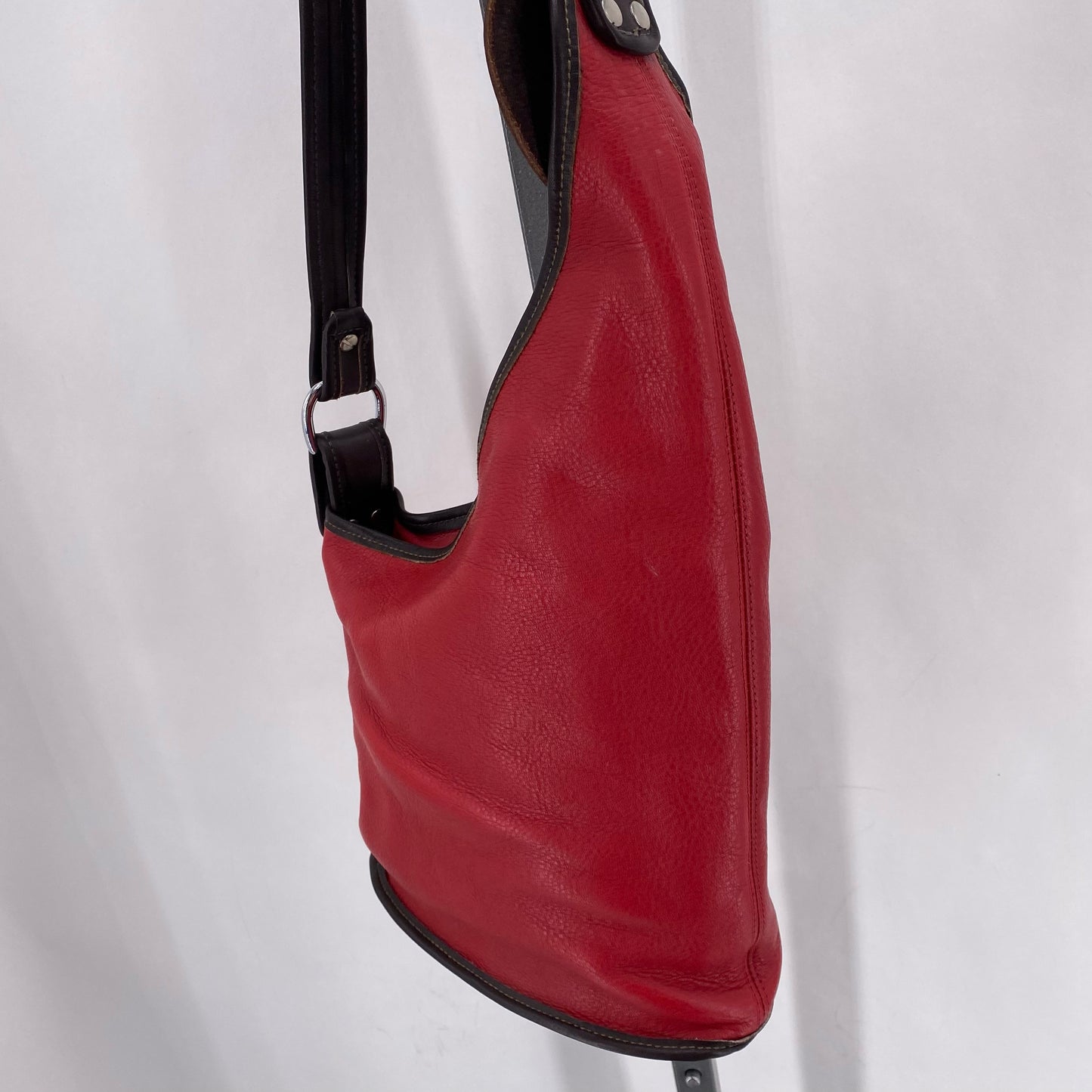 Red MOON SHINE Leather Shoulder Bag