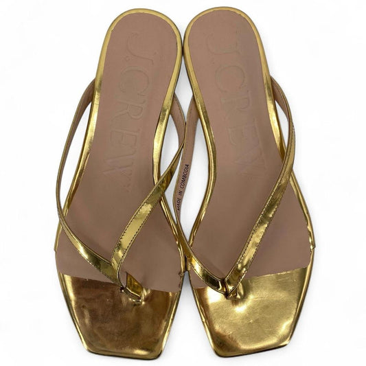 GOLD W Shoe Size 8 J CREW Sandals
