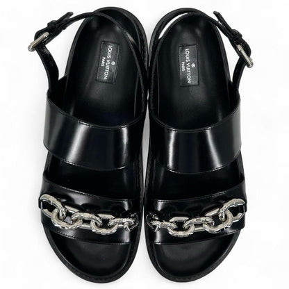 Black W Shoe Size 8.5 LOUIS VUITTON Sandals