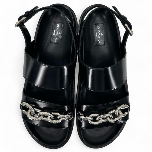 Black W Shoe Size 8.5 LOUIS VUITTON Sandals
