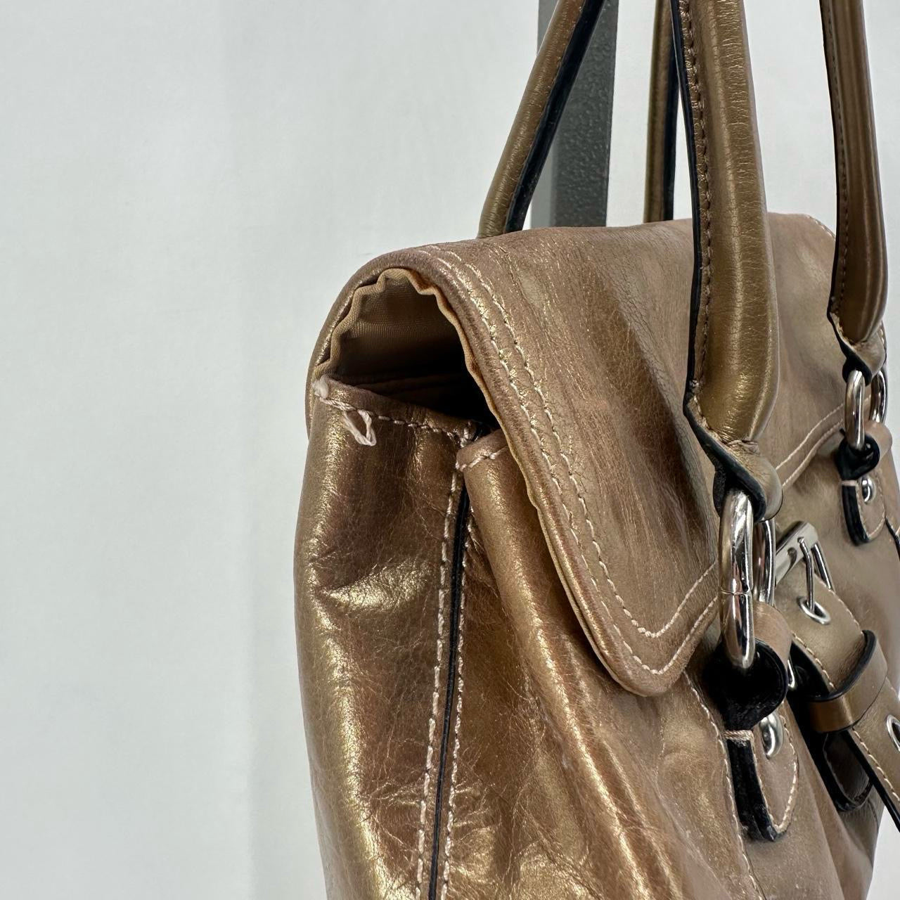 GOLD GIANI BERNINI FAUX LEATHER Shopper