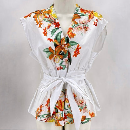 Size XS WHITE HOUSE BLACK Floral Shirt