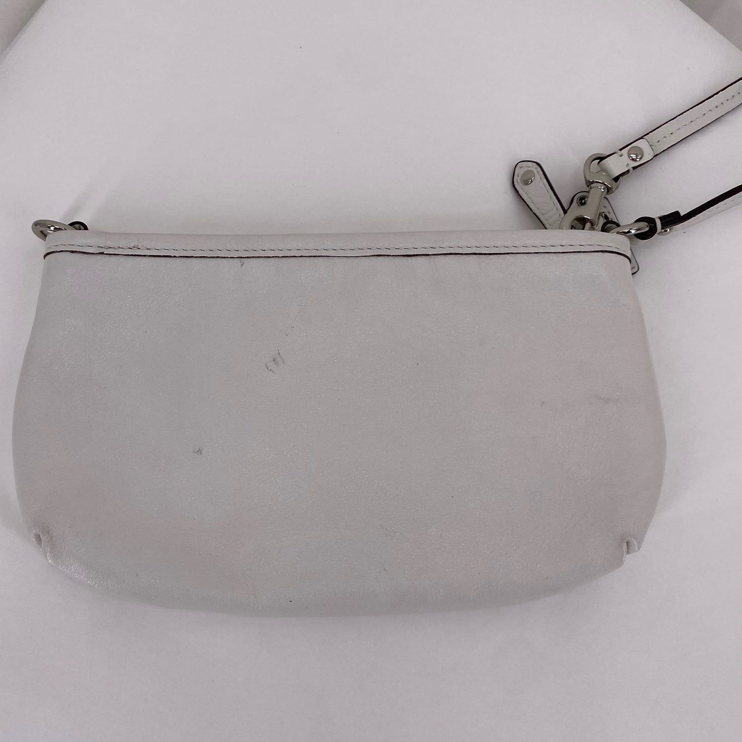 White COACH Leather Wristlet