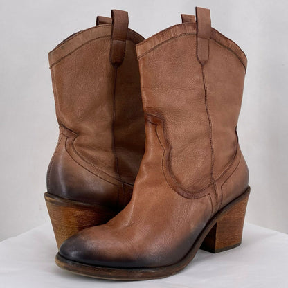 DARK TAN W Shoe Size 10.5 SAM EDDELMAN Boots