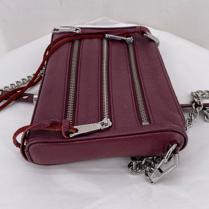 Burgundy Rebecca Minkoff Leather Pebbeled Leather Cross-body
