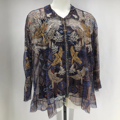 Size 2X JOHNNY WAS BIRDS Shirt