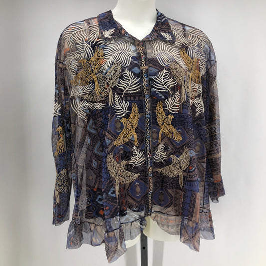 Size 2X JOHNNY WAS BIRDS Shirt