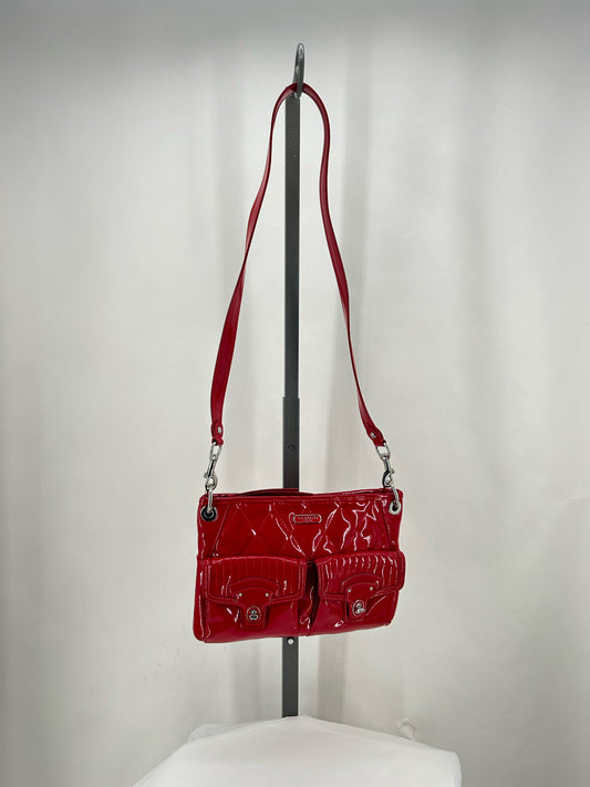 Red COACH Leather PATENT Cross-body