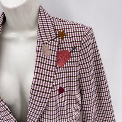 Size 6 CINQ A SEPT Plaid Blazer