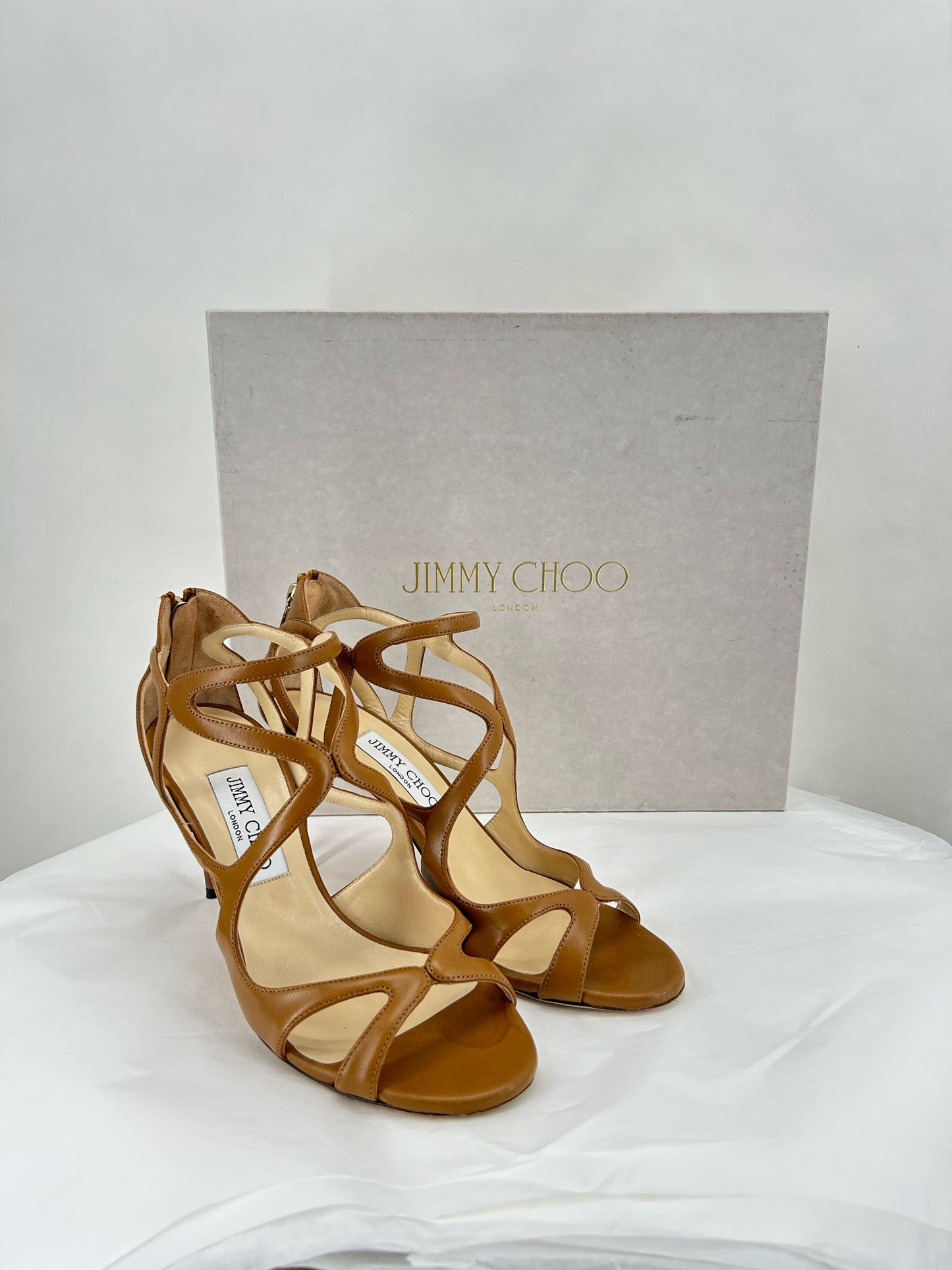 Tan W Shoe Size 38.5 JIMMY CHOO Heels