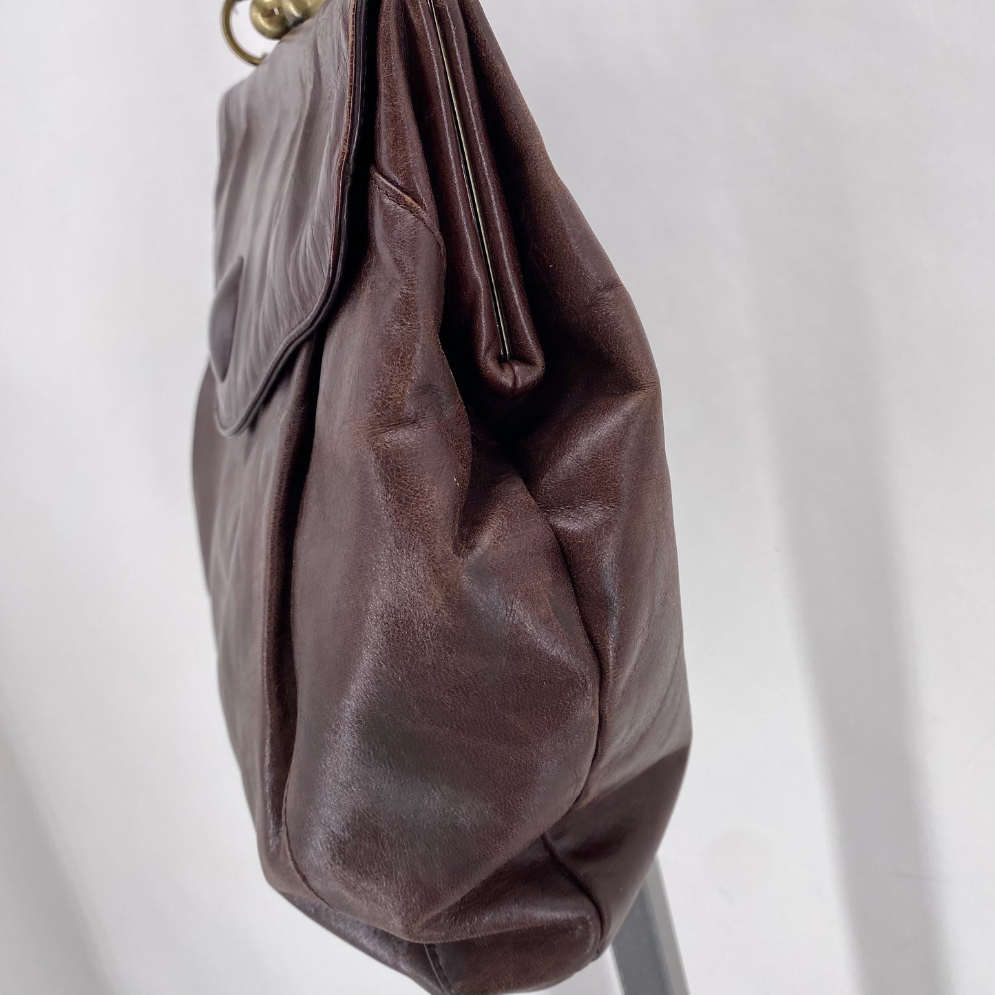 CHOCOLATE HOBO Leather Satchel