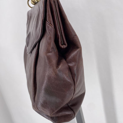 CHOCOLATE HOBO Leather Satchel