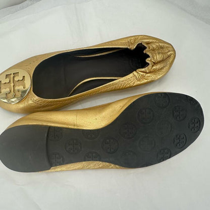 GOLD W Shoe Size 7 TORY BURCH Flats