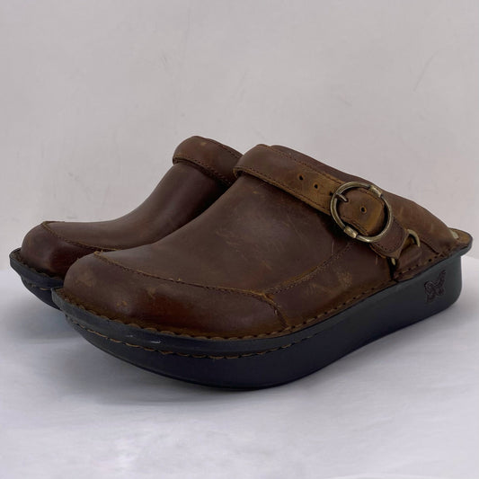 BROWN W Shoe Size 38 ALEGRIA Clog