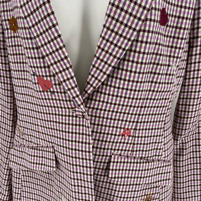 Size 6 CINQ A SEPT Plaid Blazer