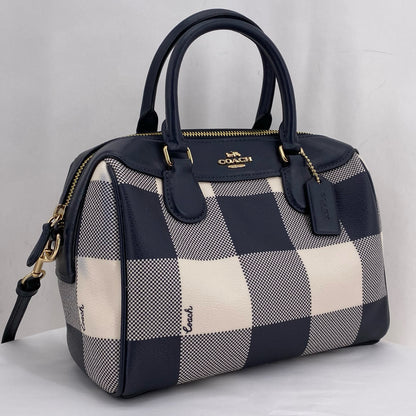 NAVY&WHITE COACH Satchel
