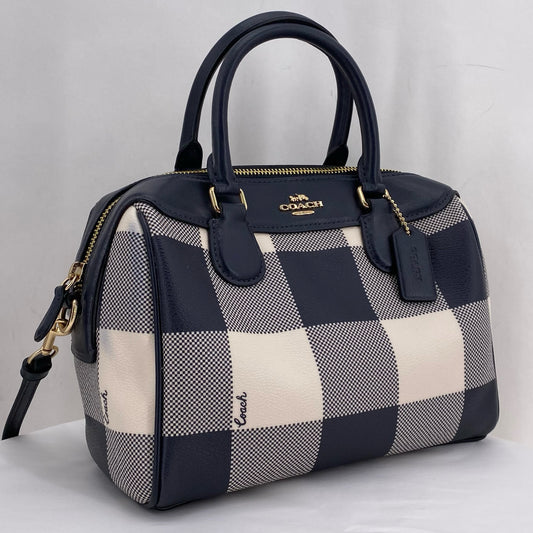 NAVY&WHITE COACH Satchel