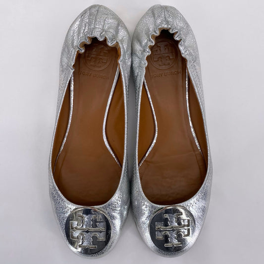 Silver W Shoe Size 8 TORY BURCH Flats