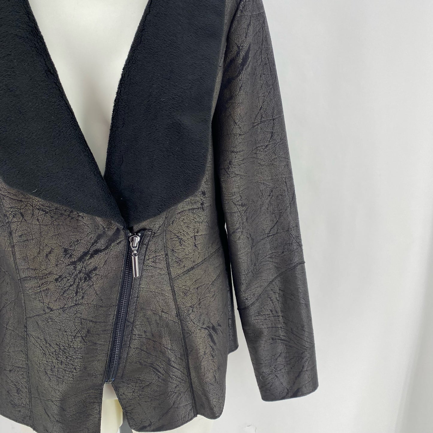 Size S WHITE HOUSE BLACK Faux Leather Jacket