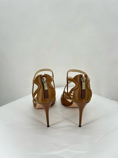 Tan W Shoe Size 38.5 JIMMY CHOO Heels