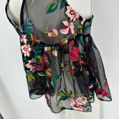 Size XS ECOTE NET Floral Shirt