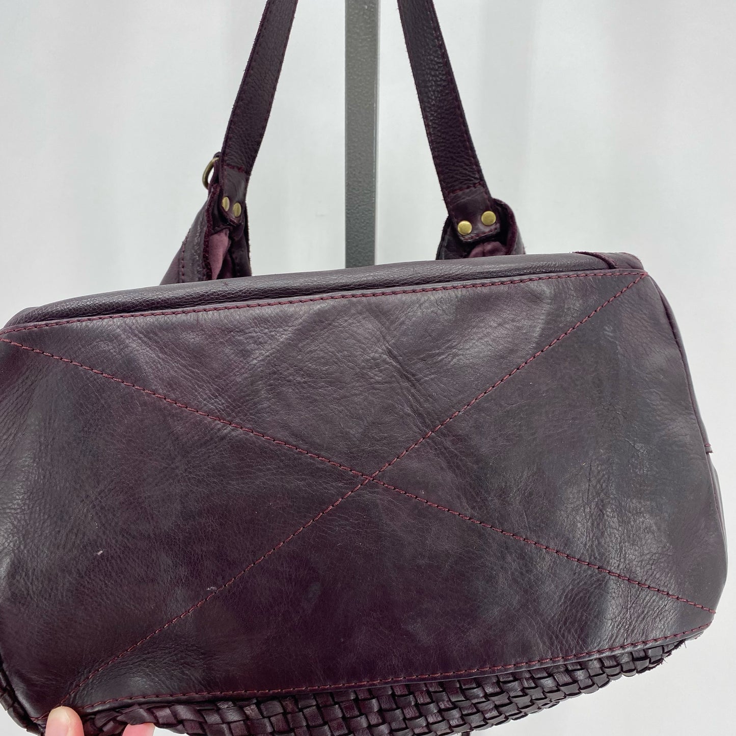 Purple SUNDANCE Leather Shoulder Bag