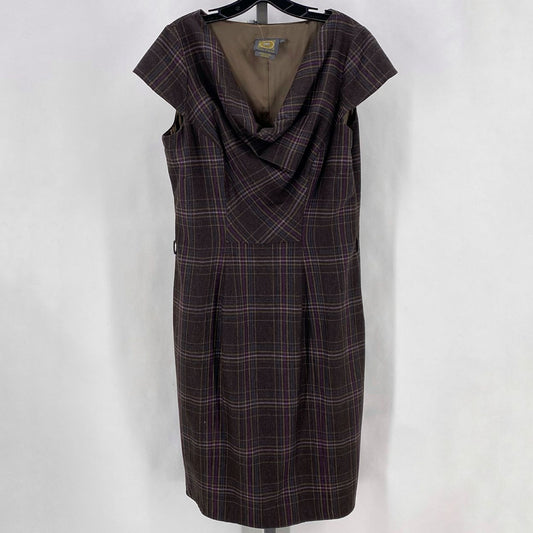 Size 12 DEBBIE SCHUCHAT Wool Blend Plaid Dress