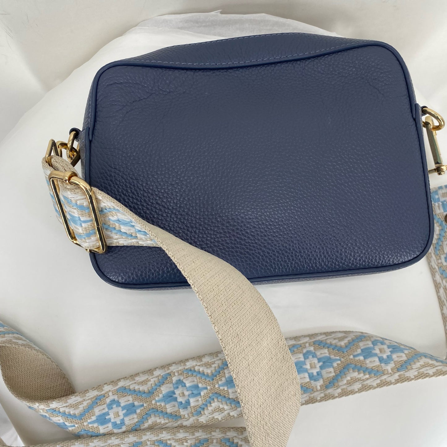 Blue POM POM Cross-body