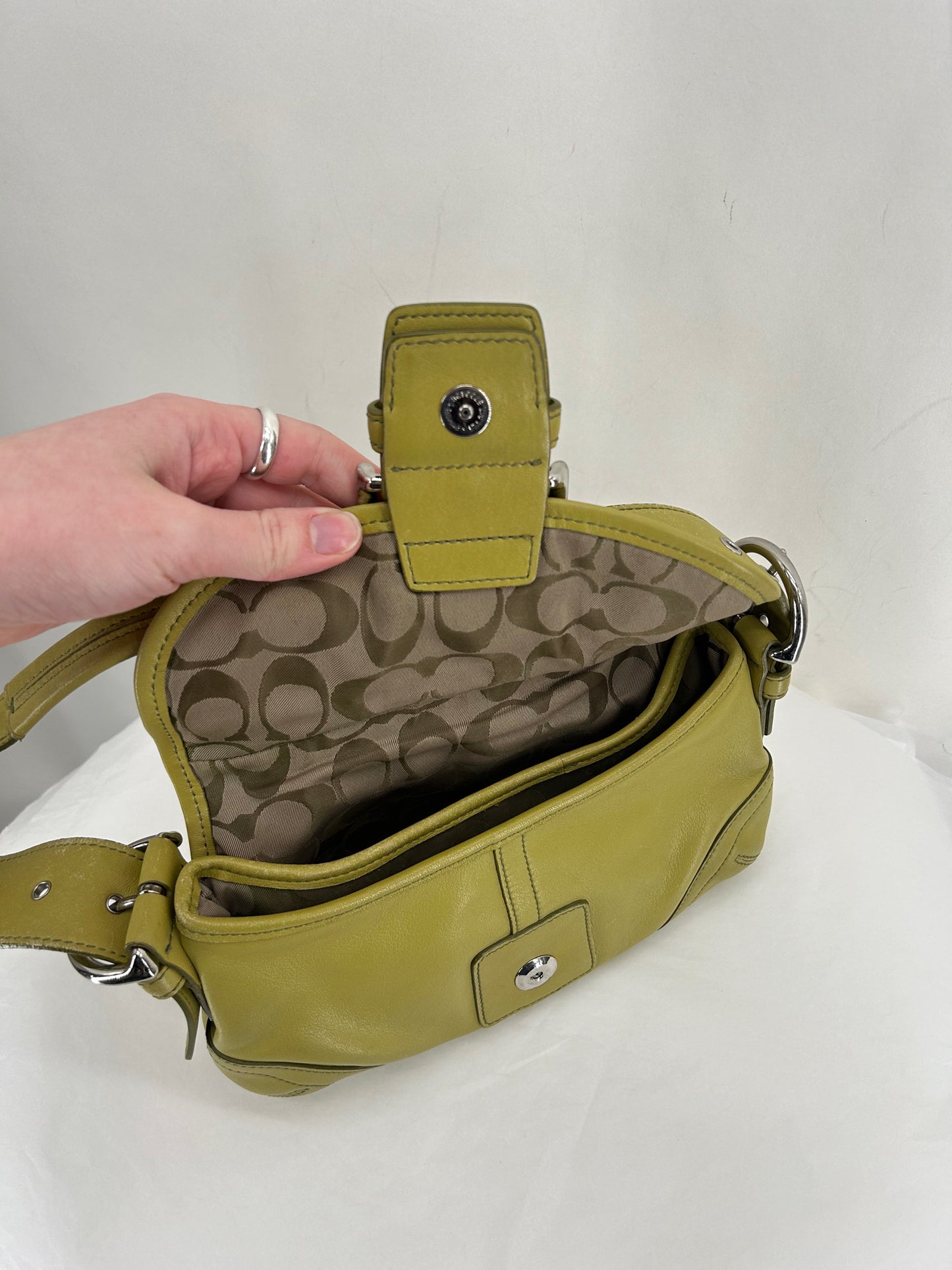 Green COACH Leather Shoulder Bag