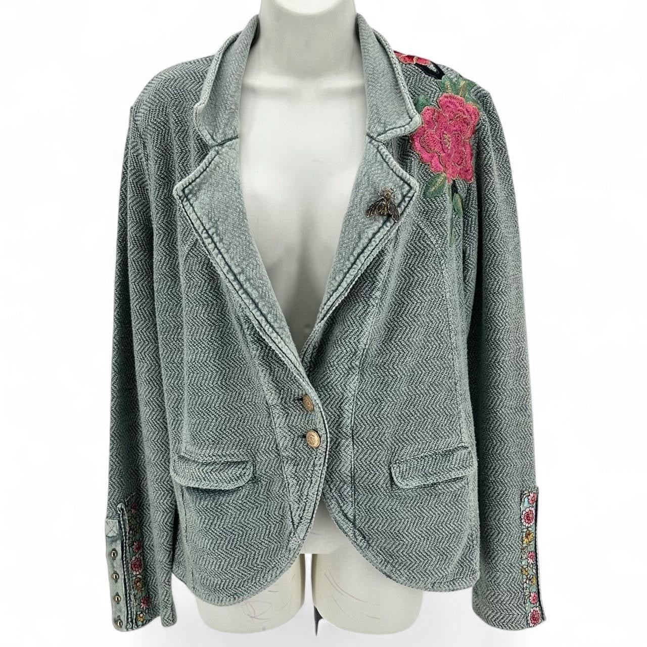Size M ARATTA SILENT JOURNEY Chevron Blazer