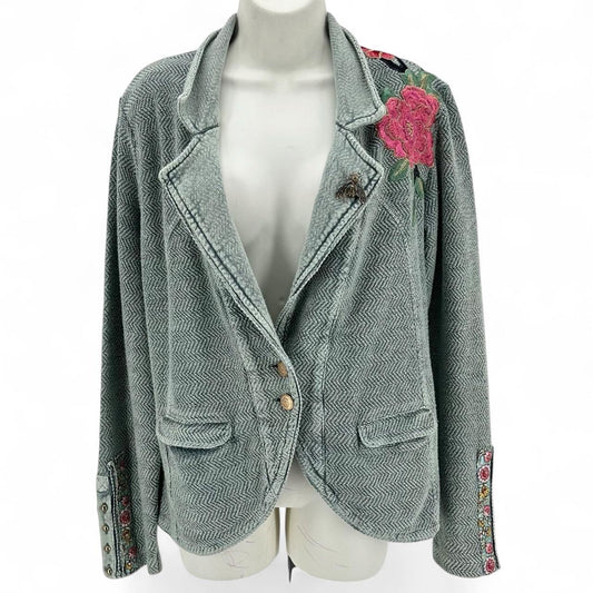 Size M ARATTA SILENT JOURNEY Chevron Blazer