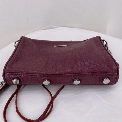 Burgundy Rebecca Minkoff Leather Pebbeled Leather Cross-body