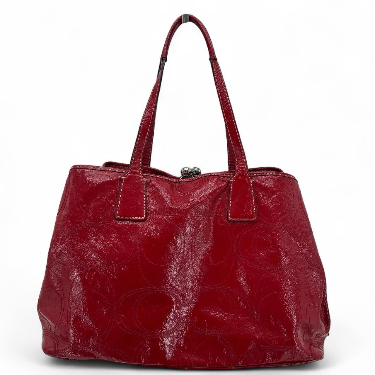 Red COACH Leather PATENT Satchel