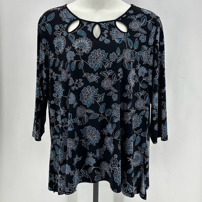 Size 2X RUBY RD FLOWERS Shirt