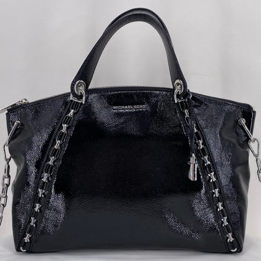 Black MICHAEL KORS PATENT Satchel