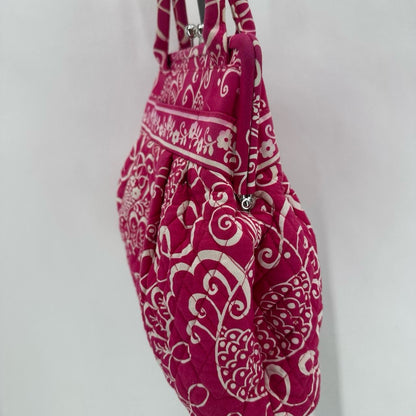 PINK/WHITE VERA BRADLEY FABRIC Shoulder Bag