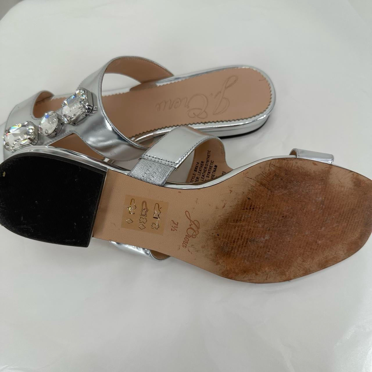 Silver W Shoe Size 7.5 J CREW Sandals