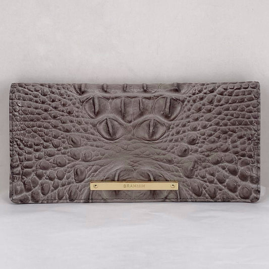 DARK TAUPE BRAHMIN Leather Wallet
